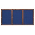 United Visual Products Double Door Enclosed EZ Tack Board, 48"x36", Walnut/Marble UV103EZ-MARBLE-WALNUT